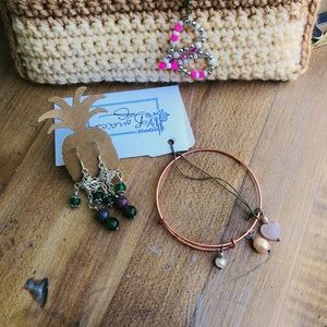 Bangle bracelets and earrings